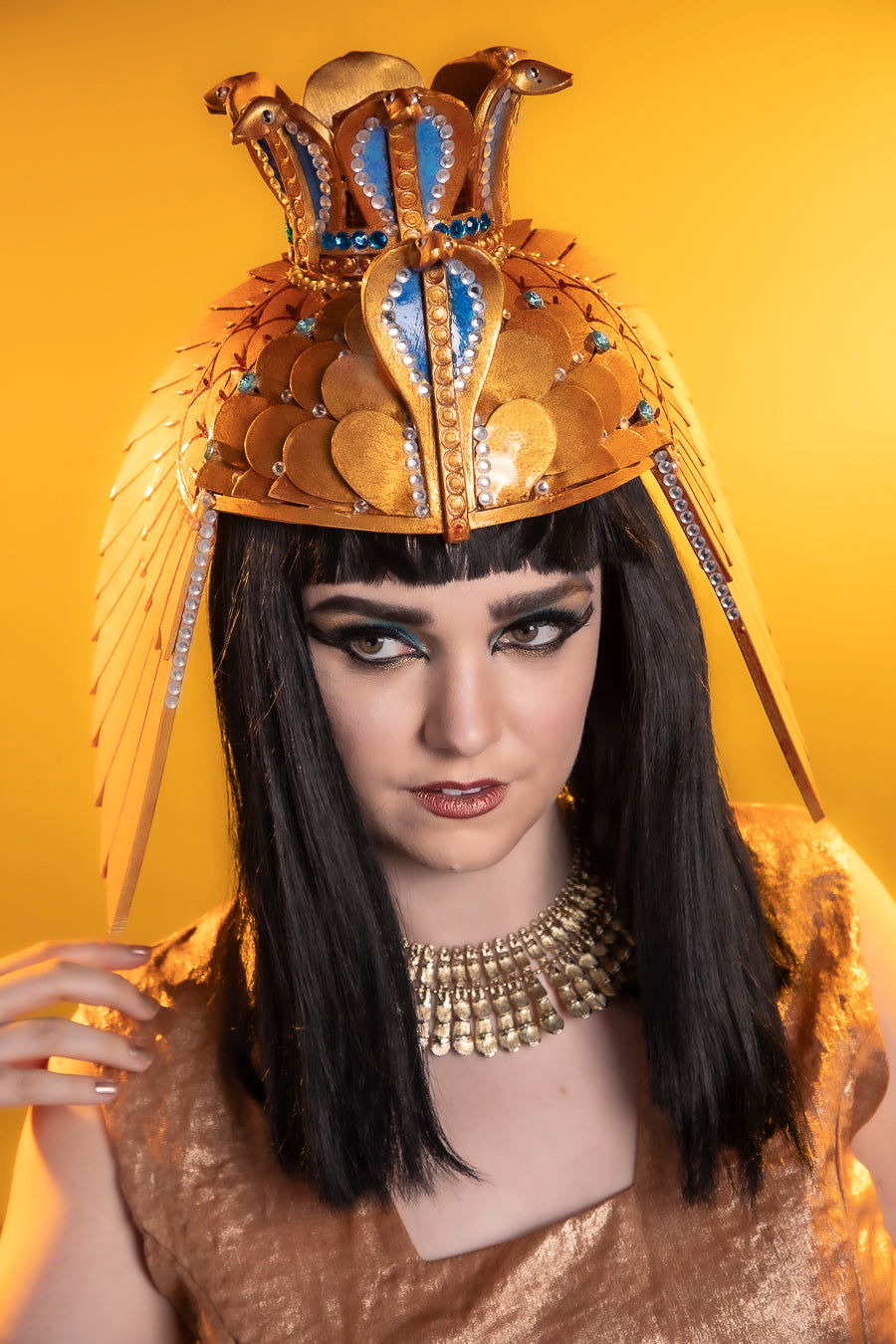 Cleopatra Egyptian Costume Hire or Cosplay, plus Makeup and Photography. Proudly by and available at, Little Shop of Horrors Costumery 6/1 Watt Rd Mornington & Melbourne