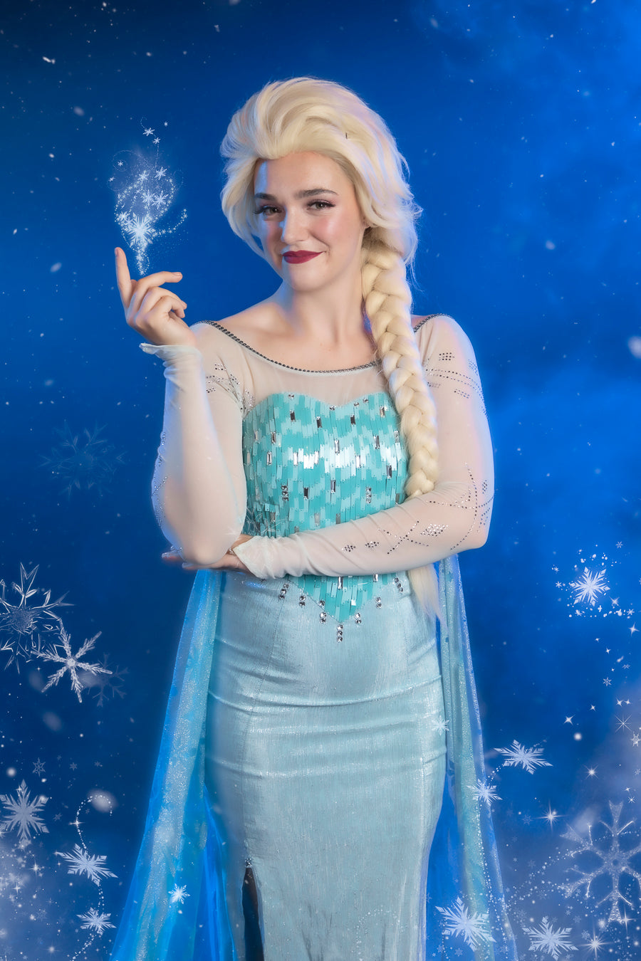 Elsa inspired by the Disney classic Frozen Costume Hire or Cosplay, plus Makeup and Photography. Proudly by and available at, Little Shop of Horrors Costumery 6/1 Watt Rd Mornington & Melbourne