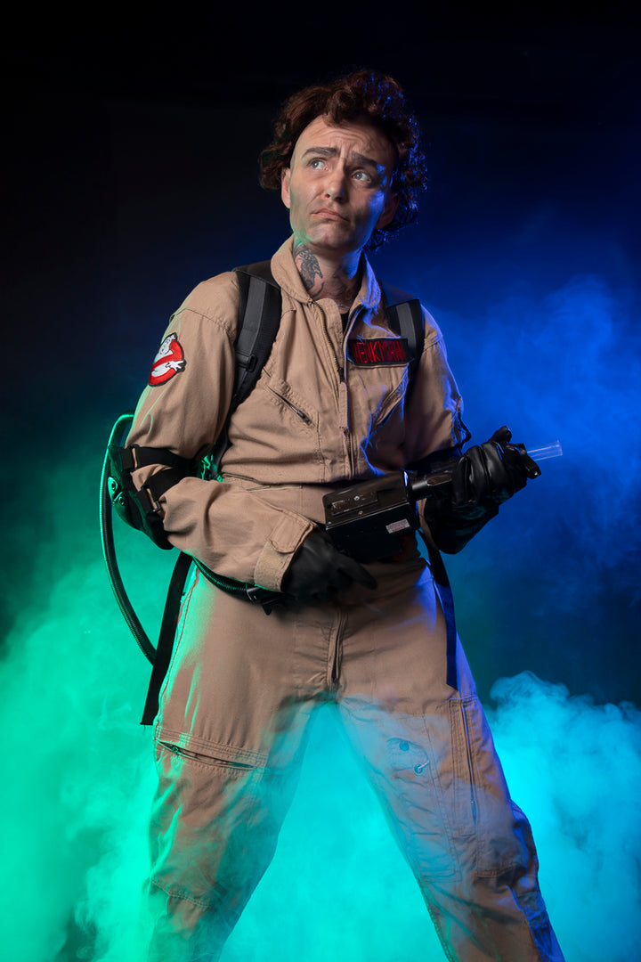 Peter Venkman Ghostbusters Costume Hire or Cosplay, plus Makeup and Photography. Proudly by and available at, Little Shop of Horrors Costumery Mornington & Melbourne