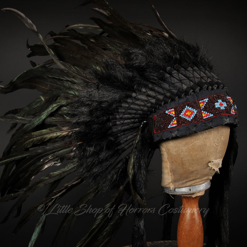 Native American Warbonnet: Short Black - Little Shop of Horrors