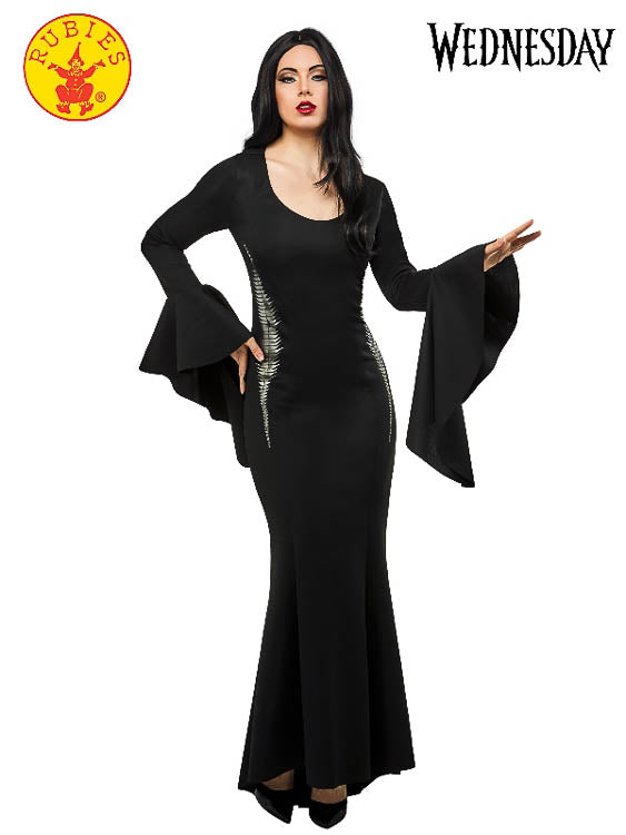 MORTICIA DELUXE COSTUME (WEDNESDAY), ADULT - Little Shop of Horrors