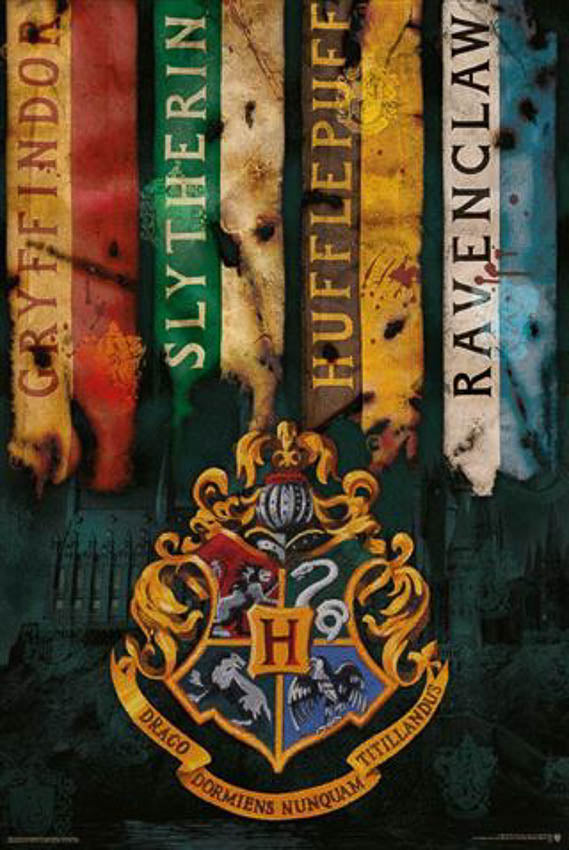 Harry Potter Hogwarts House Flags Poster (1) - Little Shop of Horrors