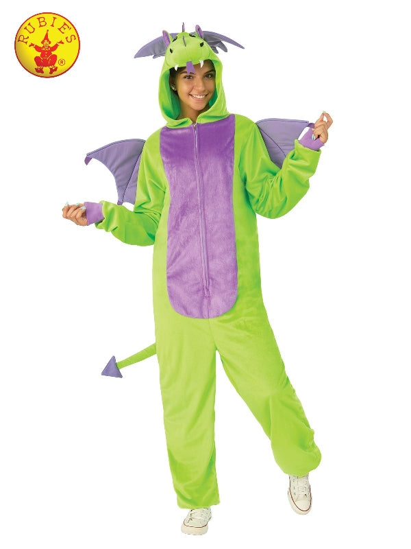 GREEN DRAGON FURRY ONESIE COSTUME, ADULT UNISEX - Little Shop of Horrors