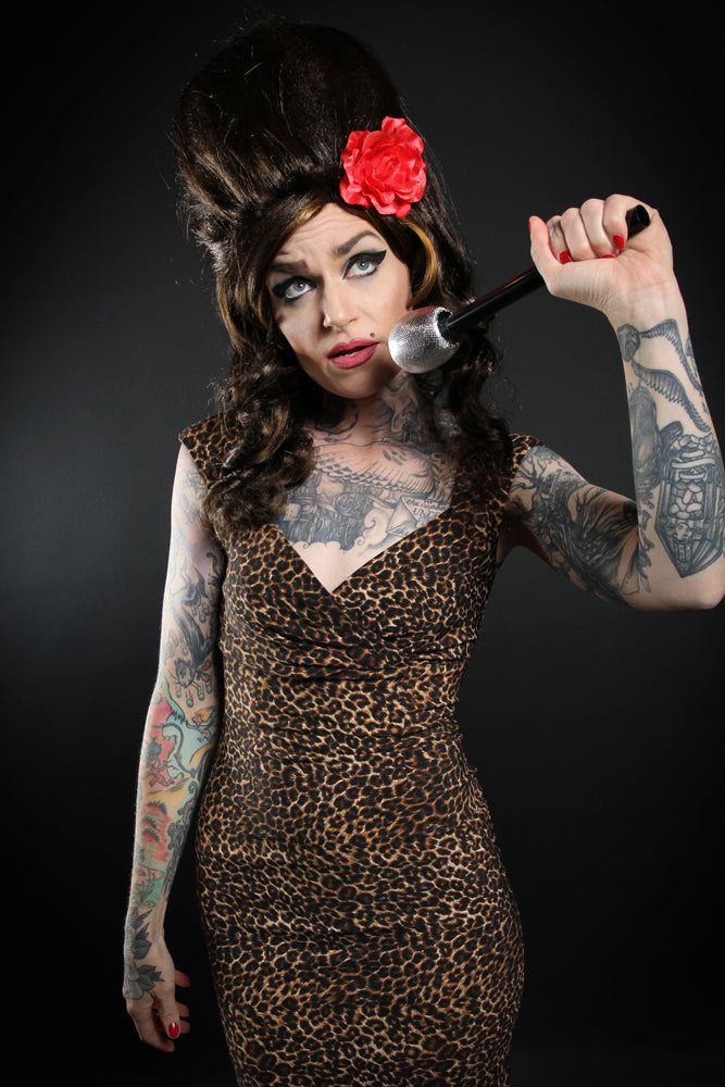 Amy Winehouse Costume Hire or Cosplay, plus Makeup and Photography. Proudly by and available at, Little Shop of Horrors Costumery Mornington & Melbourne.