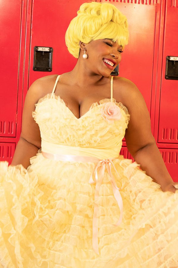 Yellow Frenchie Grease Outfit Frenchie Grease Movie 50's Pink Ladies Fancy Dress Up Halloween Adult Costume Yellow Frenchie Grease Outfit Frenchie Grease Movie 50's Pink Ladies Fancy Dress Up Halloween Adult Costume