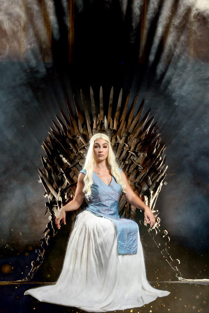 Game of Thrones Daenerys Targaryen, Khaleesi Costume Hire or Cosplay, plus Makeup and Photography. Proudly by and available at, Little Shop of Horrors Costumery 6/1 Watt Rd Mornington & Melbourne
