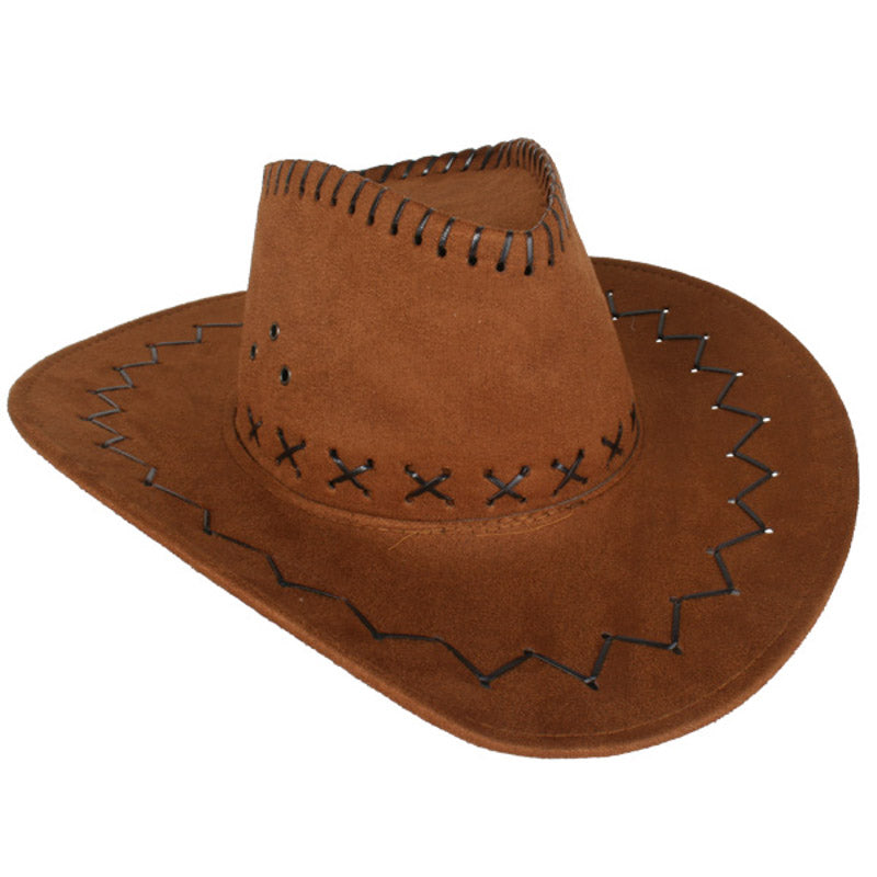 Cowboy Hat: Brown Faux Suede with Lacing - Little Shop of Horrors