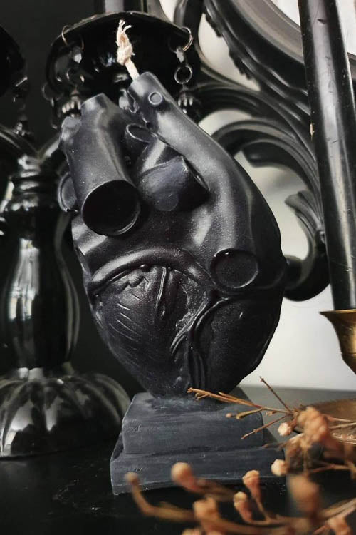 Anatomical Heart Candle: Black - Little Shop of Horrors