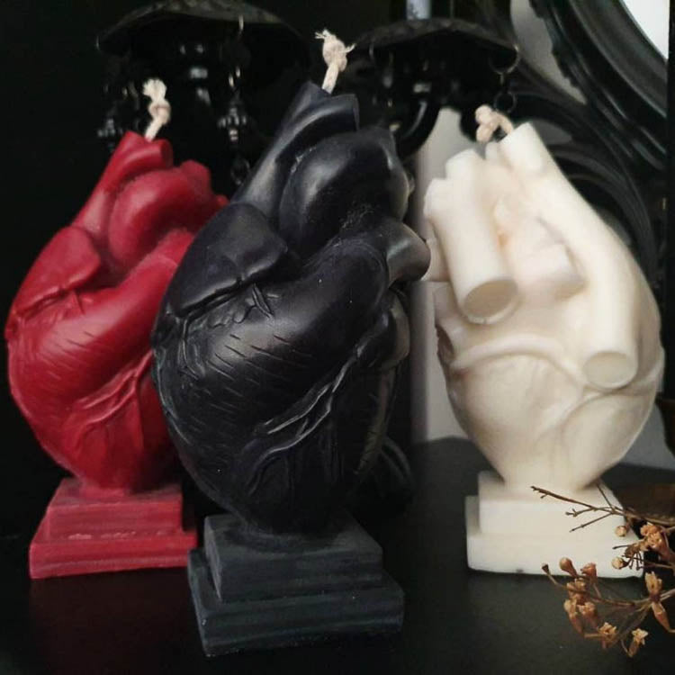 Anatomical Heart Candle: Black - Little Shop of Horrors