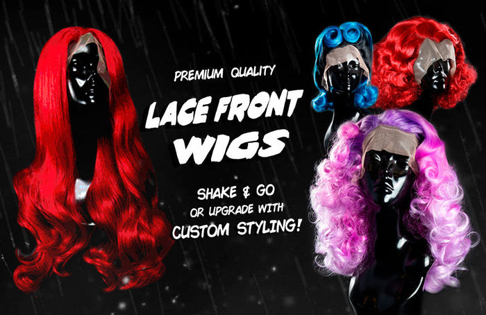 Lace Front Wigs to buy or hire at Little Shop of Horrors Costumery - postage Australia Wide