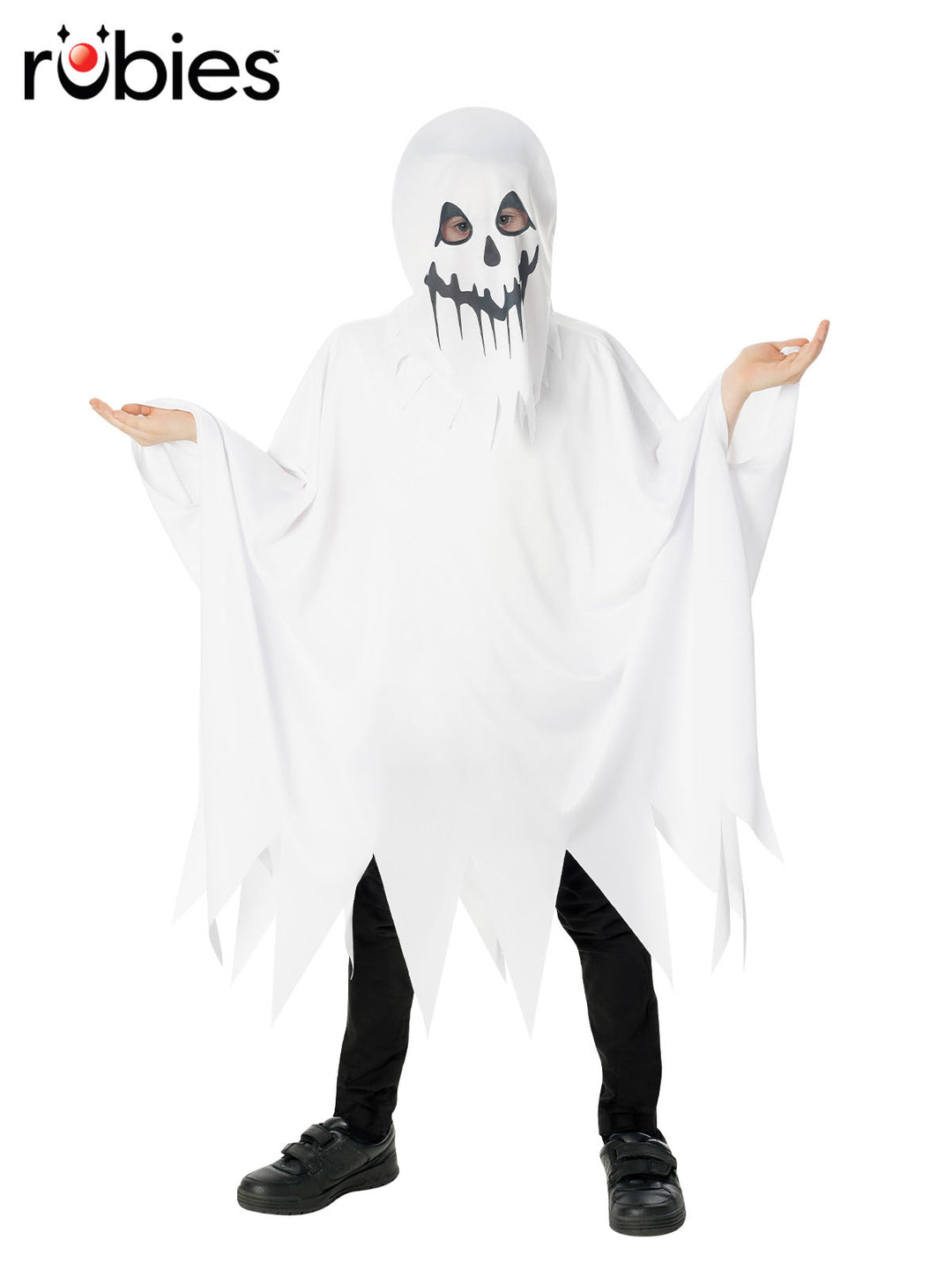 GHOST PONCHO WITH HOOD, CHILD - Little Shop of Horrors Costumery & Pop-Culture Emporium - 16 Bennetts Rd Mornington Melbourne - Melbourne's Most Iconic Costume Shop