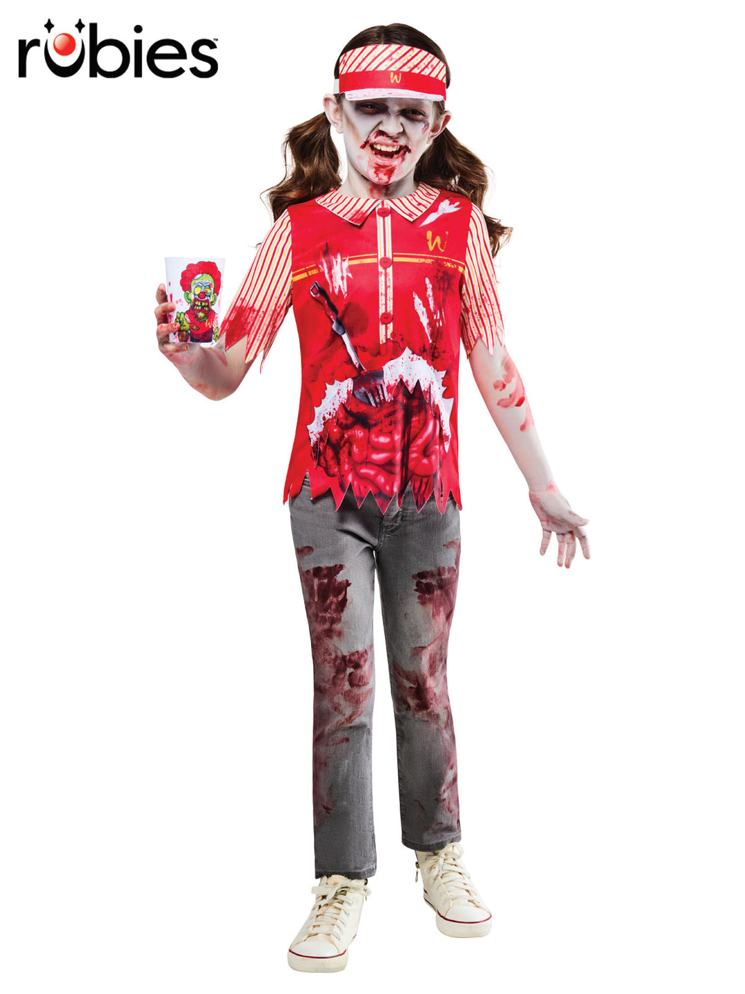 ZOMBIE BURGER WORKER COSTUME, CHILD - Little Shop of Horrors Costumery & Pop-Culture Emporium - 16 Bennetts Rd Mornington Melbourne - Melbourne's Most Iconic Costume Shop