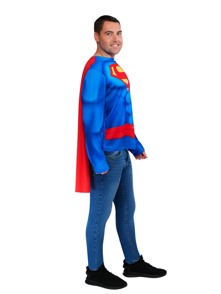 SUPERMAN COSTUME TOP & CAPE, ADULT - Little Shop of Horrors Costumery & Pop-Culture Emporium - 16 Bennetts Rd Mornington Melbourne - Melbourne's Most Iconic Costume Shop