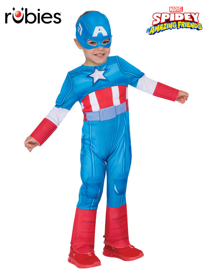 CAPTAIN AMERICA DELUXE COSTUME, TODDLER - Little Shop of Horrors Costumery & Pop-Culture Emporium - 16 Bennetts Rd Mornington Melbourne - Melbourne's Most Iconic Costume Shop