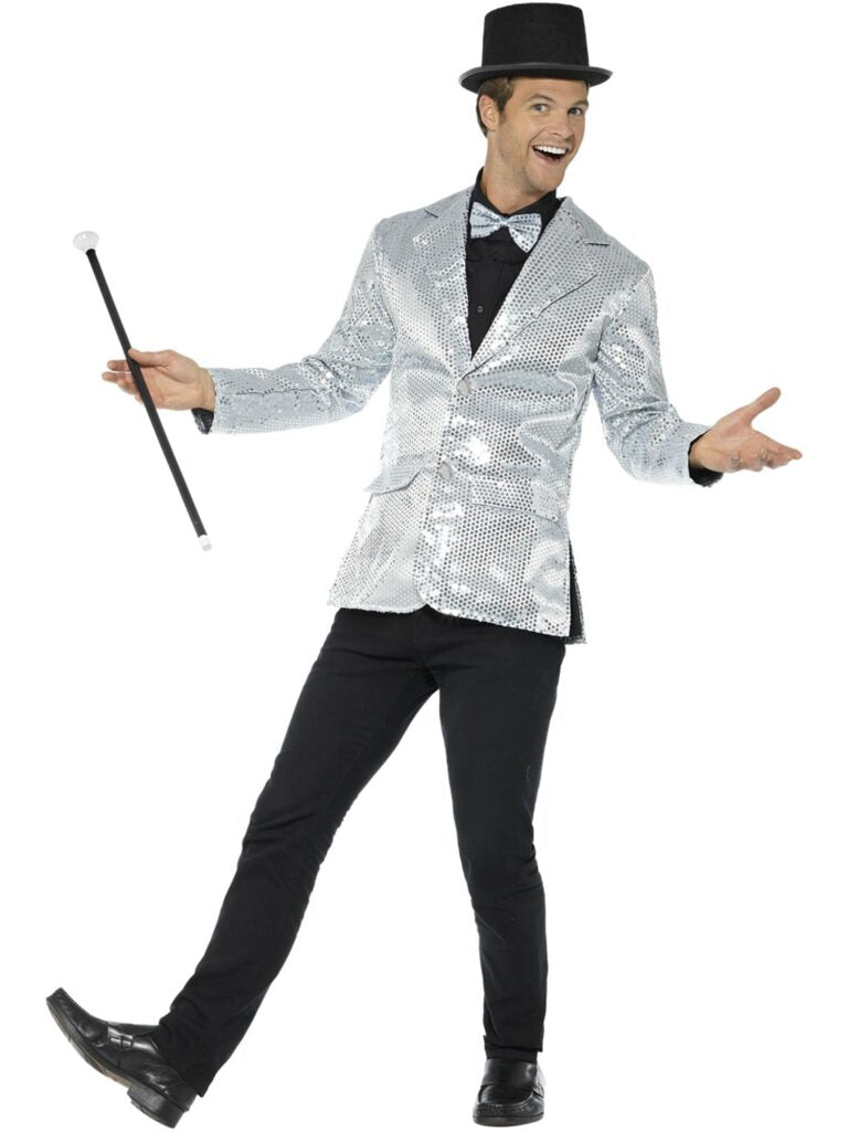 SEQUIN SILVER JACKET, ADULT - Little Shop of Horrors Costumery & Pop-Culture Emporium - 16 Bennetts Rd Mornington Melbourne - Melbourne's Most Iconic Costume Shop