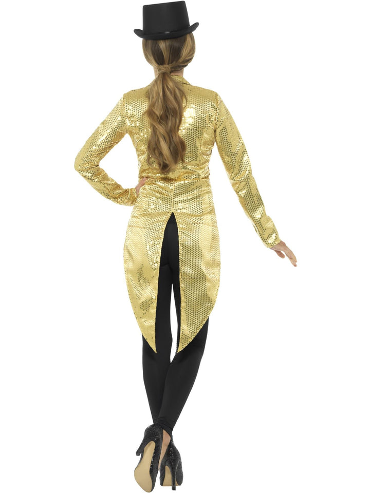 SEQUIN TAILCOAT LADIES JACKET, GOLD - Little Shop of Horrors Costumery & Pop-Culture Emporium - 16 Bennetts Rd Mornington Melbourne - Melbourne's Most Iconic Costume Shop