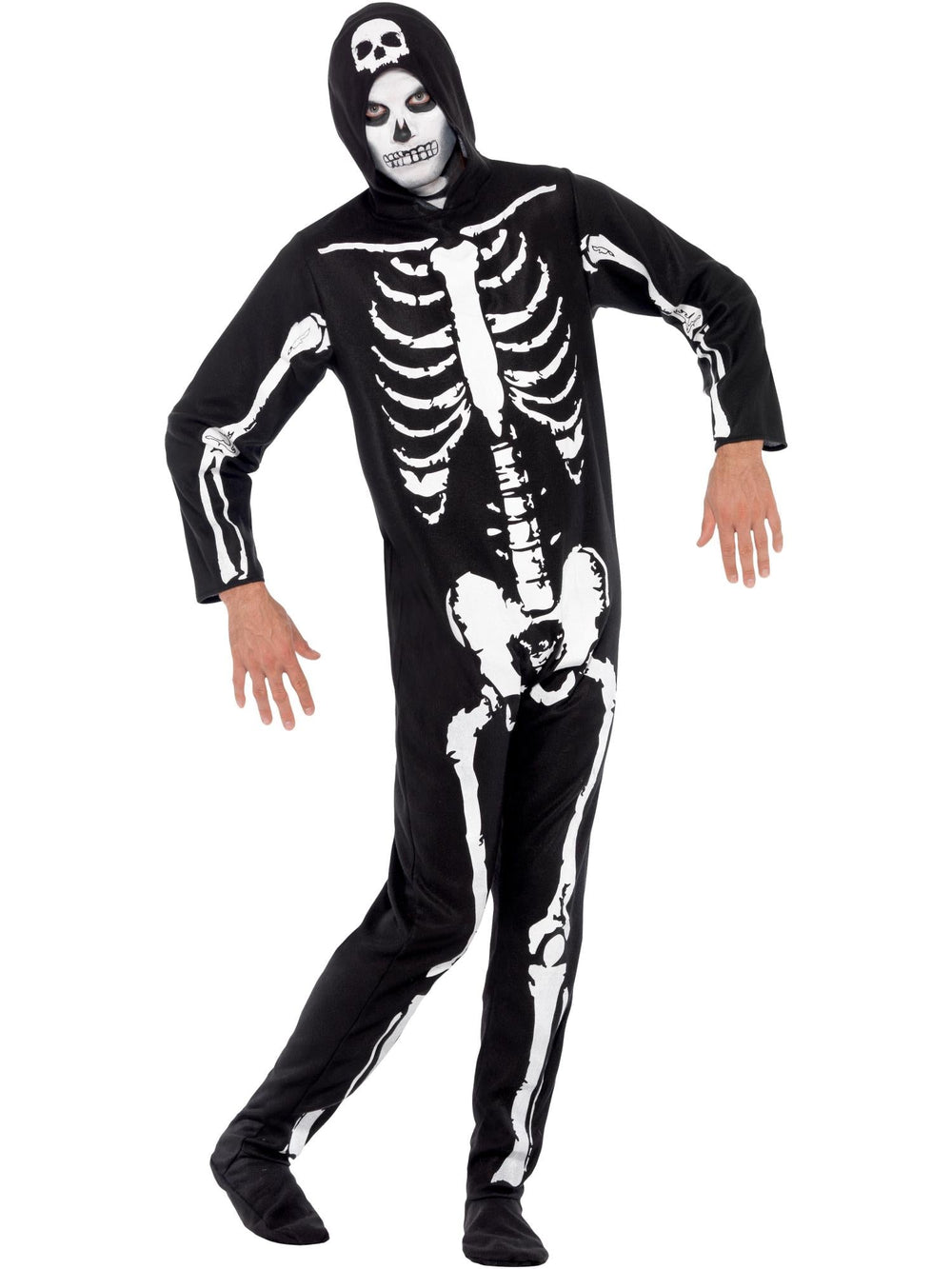 SKELETON HOODED COSTUME, ADULT - Little Shop of Horrors Costumery & Pop-Culture Emporium - 16 Bennetts Rd Mornington Melbourne - Melbourne's Most Iconic Costume Shop