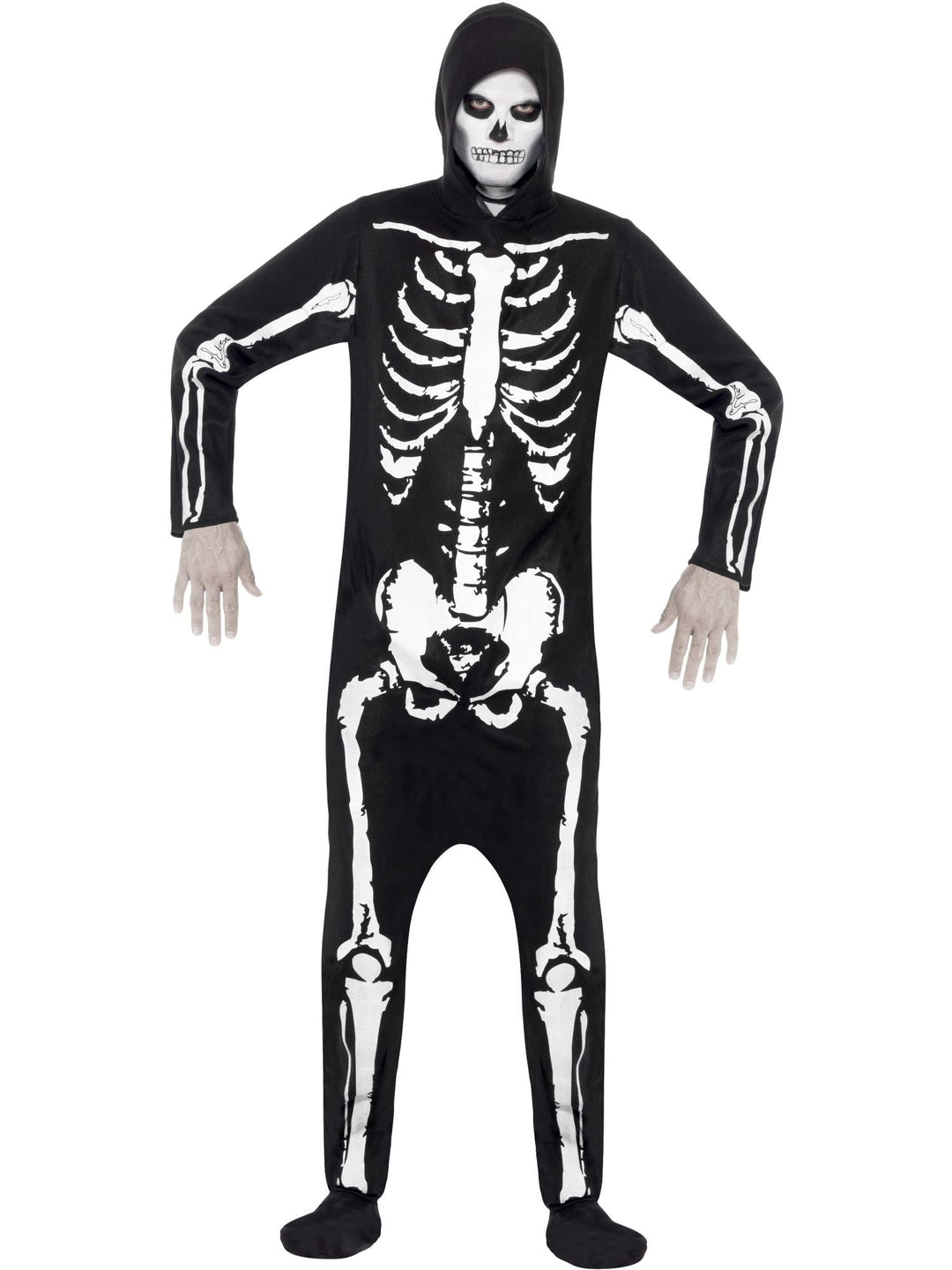 SKELETON HOODED COSTUME, ADULT - Little Shop of Horrors Costumery & Pop-Culture Emporium - 16 Bennetts Rd Mornington Melbourne - Melbourne's Most Iconic Costume Shop