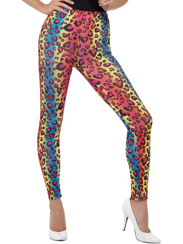 LEOPARD PRINT LEGGINGS, NEON – ADULT - Little Shop of Horrors Costumery & Pop-Culture Emporium - 16 Bennetts Rd Mornington Melbourne - Melbourne's Most Iconic Costume Shop