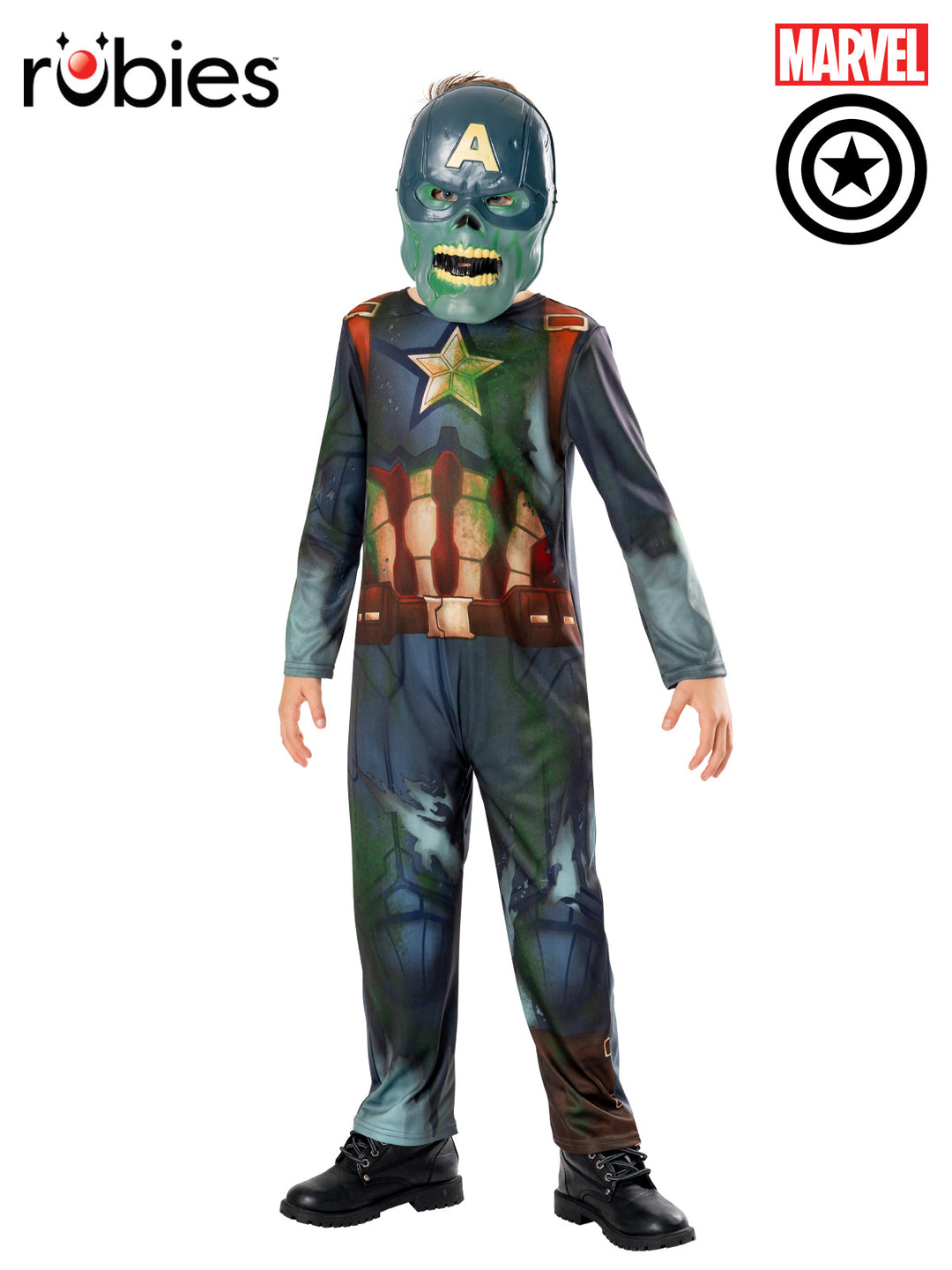 CAPTAIN AMERICA WHAT IF? ZOMBIE DELUXE COSTUME, CHILD - Little Shop of Horrors Costumery & Pop-Culture Emporium - 16 Bennetts Rd Mornington Melbourne - Melbourne's Most Iconic Costume Shop