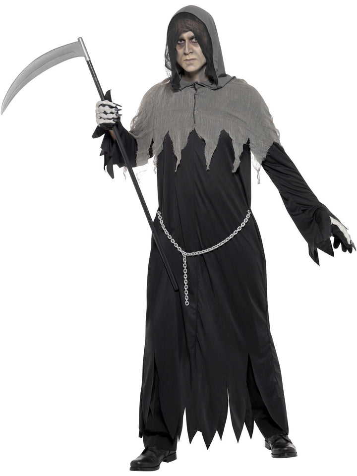 GRIM REAPER DELUXE ROBE COSTUME, ADULT - Little Shop of Horrors Costumery & Pop-Culture Emporium - 16 Bennetts Rd Mornington Melbourne - Melbourne's Most Iconic Costume Shop