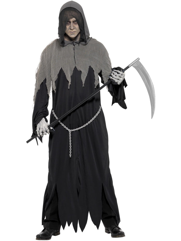 GRIM REAPER DELUXE ROBE COSTUME, ADULT - Little Shop of Horrors Costumery & Pop-Culture Emporium - 16 Bennetts Rd Mornington Melbourne - Melbourne's Most Iconic Costume Shop