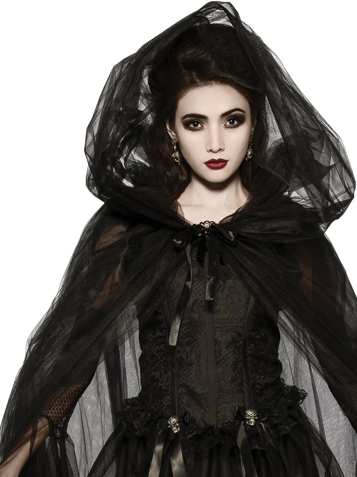 BLACK HOODED CAPE, ADULT - Little Shop of Horrors Costumery & Pop-Culture Emporium - 16 Bennetts Rd Mornington Melbourne - Melbourne's Most Iconic Costume Shop