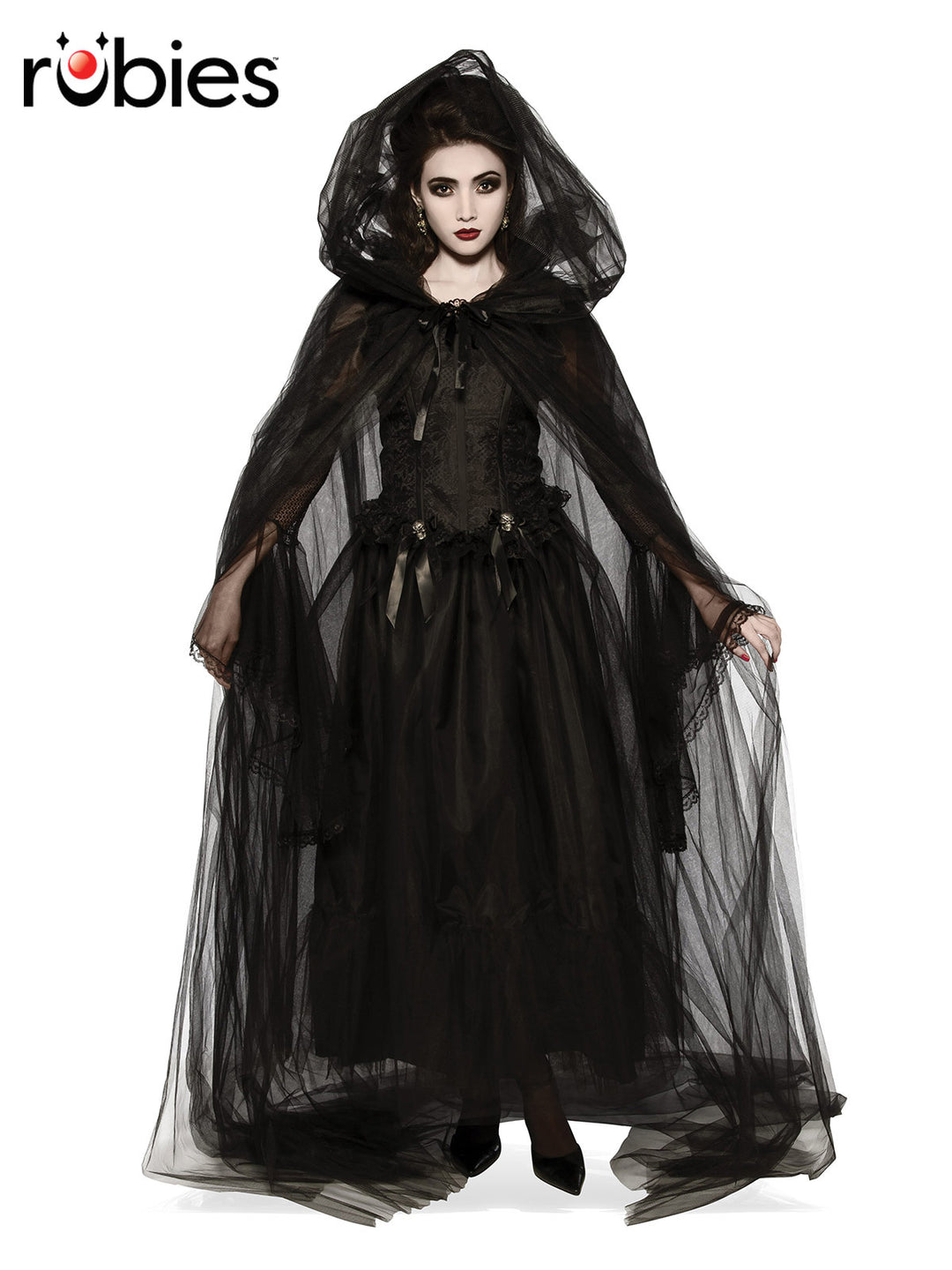 BLACK HOODED CAPE, ADULT - Little Shop of Horrors Costumery & Pop-Culture Emporium - 16 Bennetts Rd Mornington Melbourne - Melbourne's Most Iconic Costume Shop