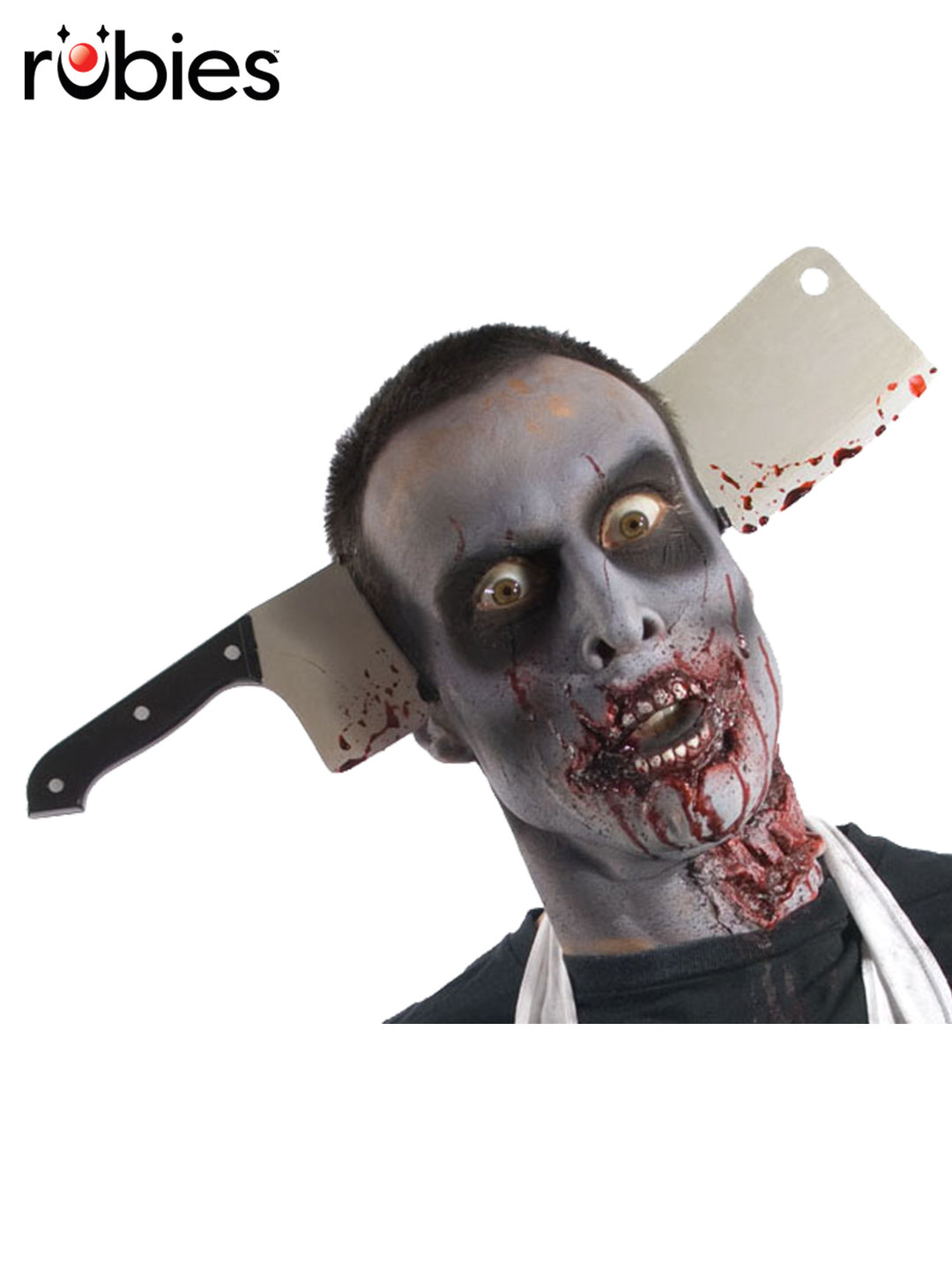 ZOMBIE CLEAVER THROUGH HEAD ACCESSORY - Little Shop of Horrors Costumery & Pop-Culture Emporium - 16 Bennetts Rd Mornington Melbourne - Melbourne's Most Iconic Costume Shop