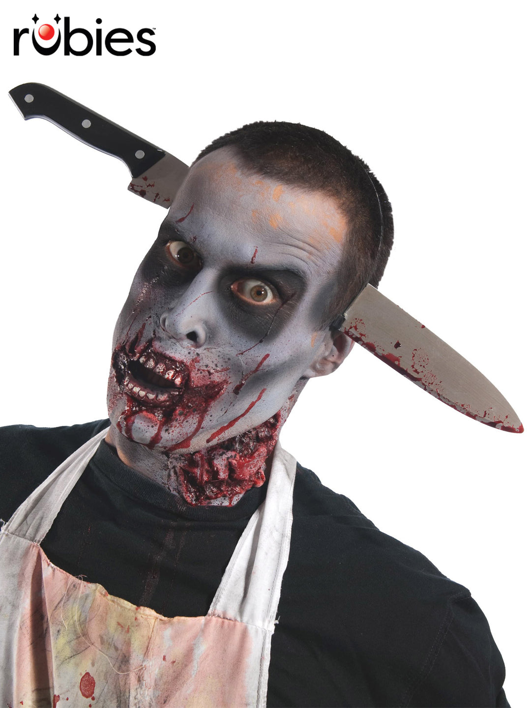 ZOMBIE KITCHEN KNIFE THROUGH HEAD ACCESSORY - Little Shop of Horrors Costumery & Pop-Culture Emporium - 16 Bennetts Rd Mornington Melbourne - Melbourne's Most Iconic Costume Shop
