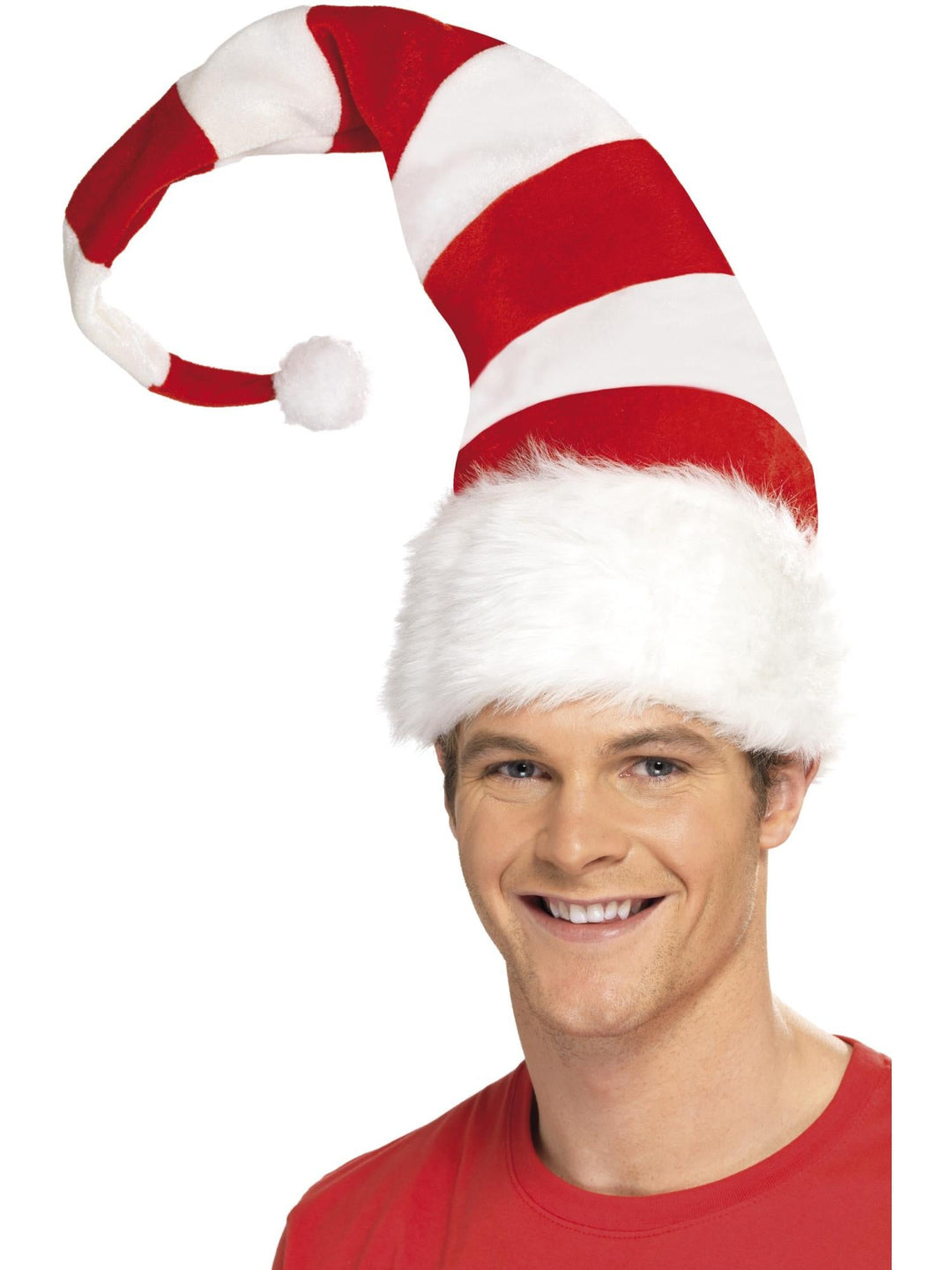 STRIPED SANTA HAT, ADULT - Little Shop of Horrors Costumery & Pop-Culture Emporium - 16 Bennetts Rd Mornington Melbourne - Melbourne's Most Iconic Costume Shop