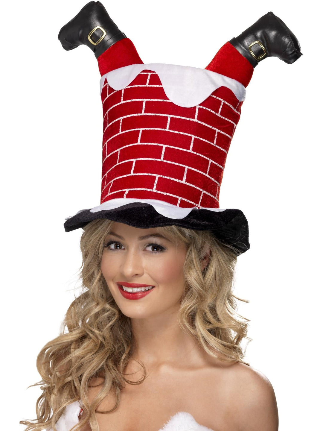SANTA STUCK IN CHIMNEY HAT, ADULT - Little Shop of Horrors Costumery & Pop-Culture Emporium - 16 Bennetts Rd Mornington Melbourne - Melbourne's Most Iconic Costume Shop