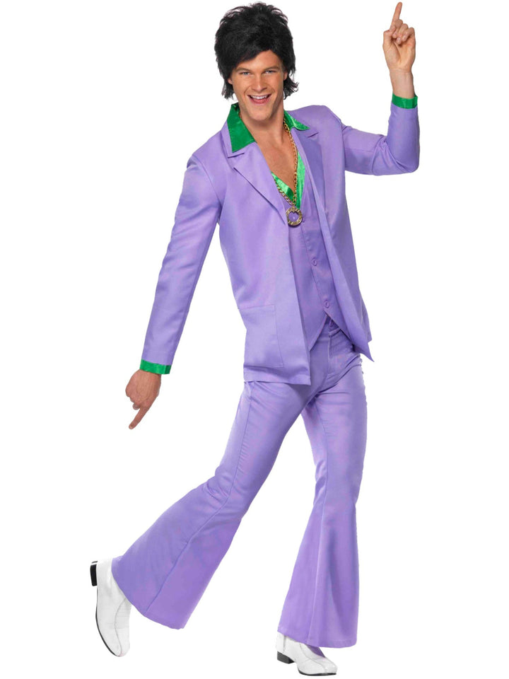 70S LAVENDER SUIT, ADULT - Little Shop of Horrors Costumery & Pop-Culture Emporium - 16 Bennetts Rd Mornington Melbourne - Melbourne's Most Iconic Costume Shop