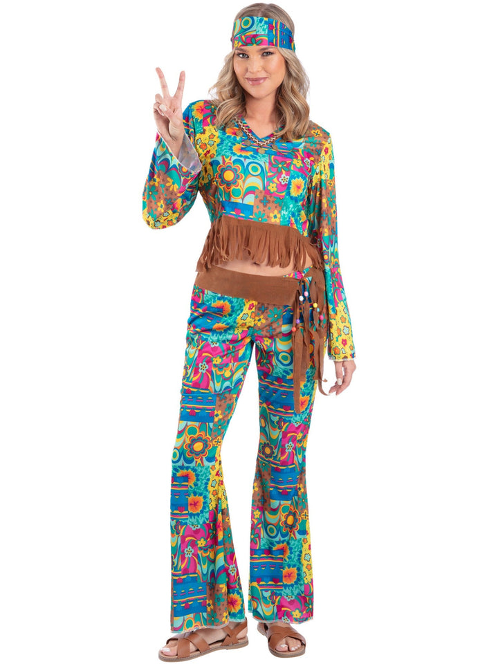 HIPPIE FLOWER POWER COSTUME, ADULT - Little Shop of Horrors Costumery & Pop-Culture Emporium - 16 Bennetts Rd Mornington Melbourne - Melbourne's Most Iconic Costume Shop