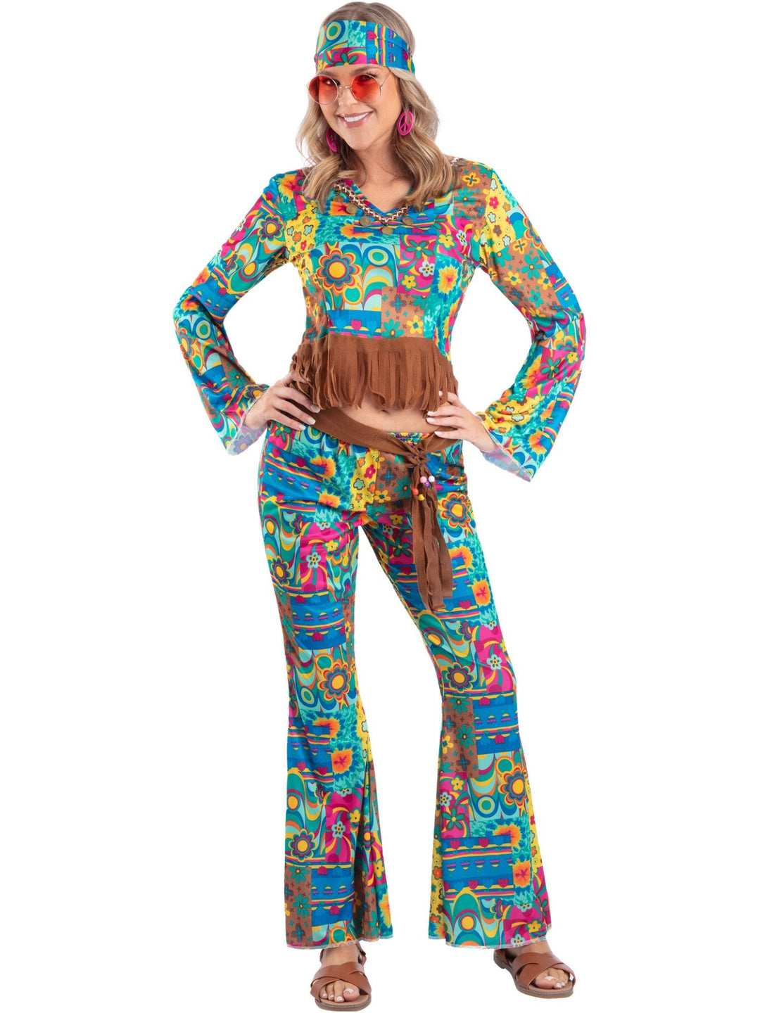 HIPPIE FLOWER POWER COSTUME, ADULT - Little Shop of Horrors Costumery & Pop-Culture Emporium - 16 Bennetts Rd Mornington Melbourne - Melbourne's Most Iconic Costume Shop