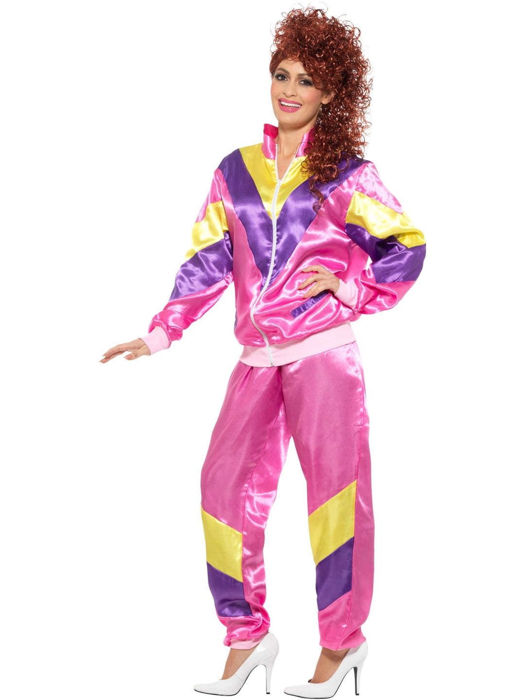 80S HEIGHT OF FASHION WOMEN’S PINK SHELL SUIT, ADULT - Little Shop of Horrors Costumery & Pop-Culture Emporium - 16 Bennetts Rd Mornington Melbourne - Melbourne's Most Iconic Costume Shop
