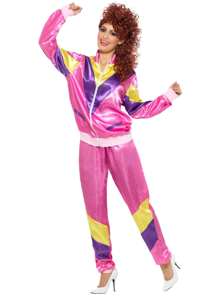 80S HEIGHT OF FASHION WOMEN’S PINK SHELL SUIT, ADULT - Little Shop of Horrors Costumery & Pop-Culture Emporium - 16 Bennetts Rd Mornington Melbourne - Melbourne's Most Iconic Costume Shop