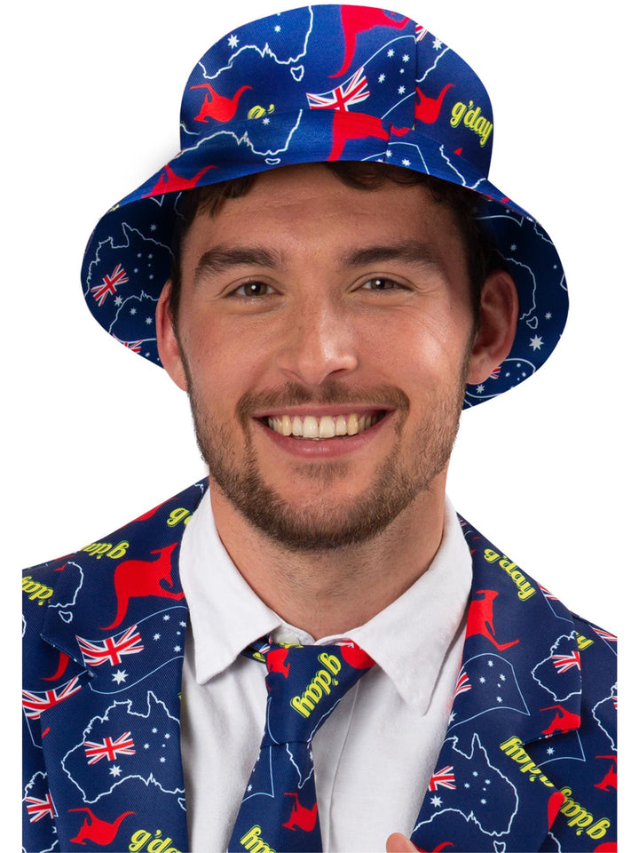 AUSTRALIA FLAG REVERSIBLE BUCKET HAT, ADULT - Little Shop of Horrors Costumery & Pop-Culture Emporium - 16 Bennetts Rd Mornington Melbourne - Melbourne's Most Iconic Costume Shop