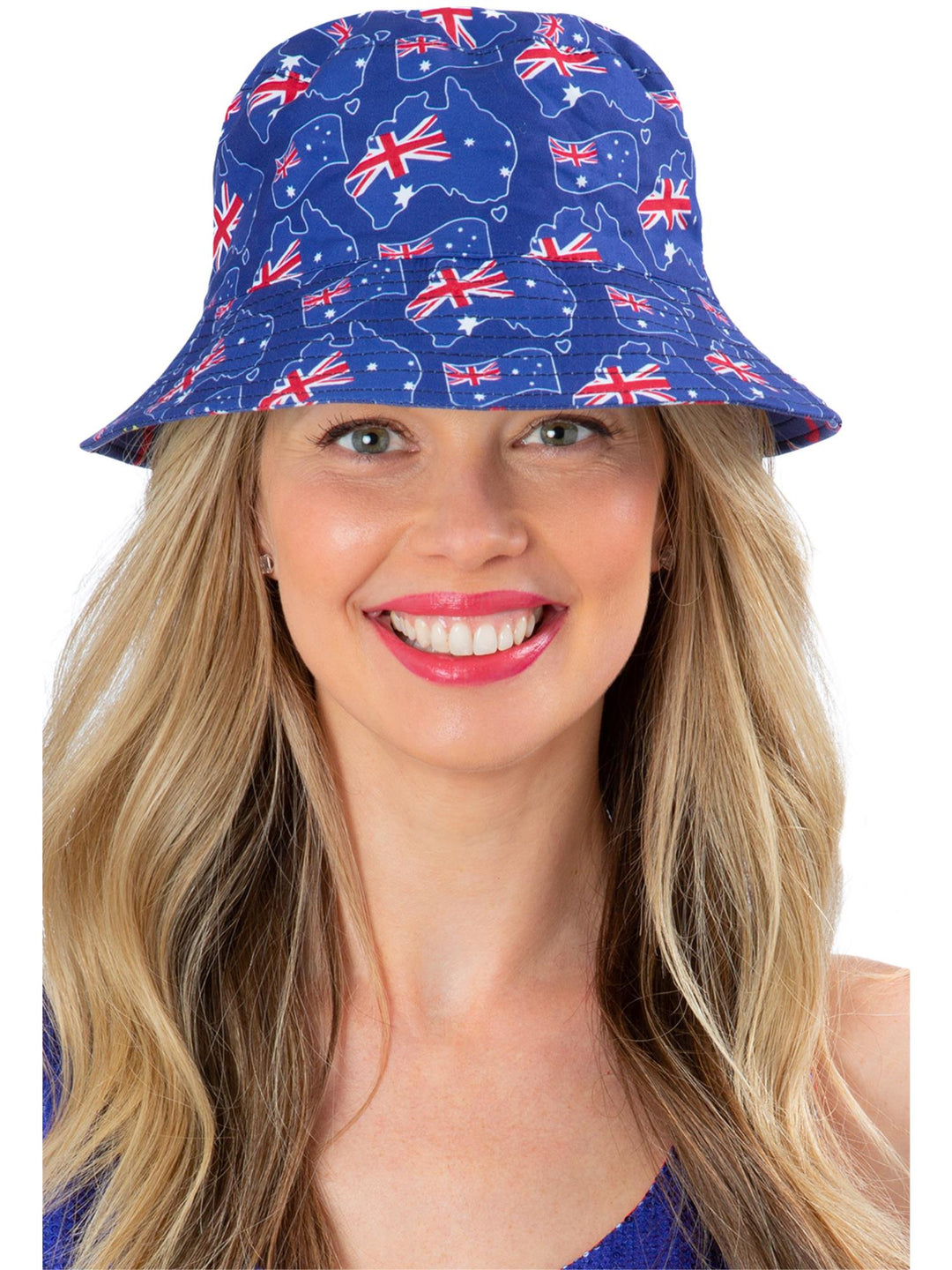AUSTRALIA FLAG REVERSIBLE BUCKET HAT, ADULT - Little Shop of Horrors Costumery & Pop-Culture Emporium - 16 Bennetts Rd Mornington Melbourne - Melbourne's Most Iconic Costume Shop