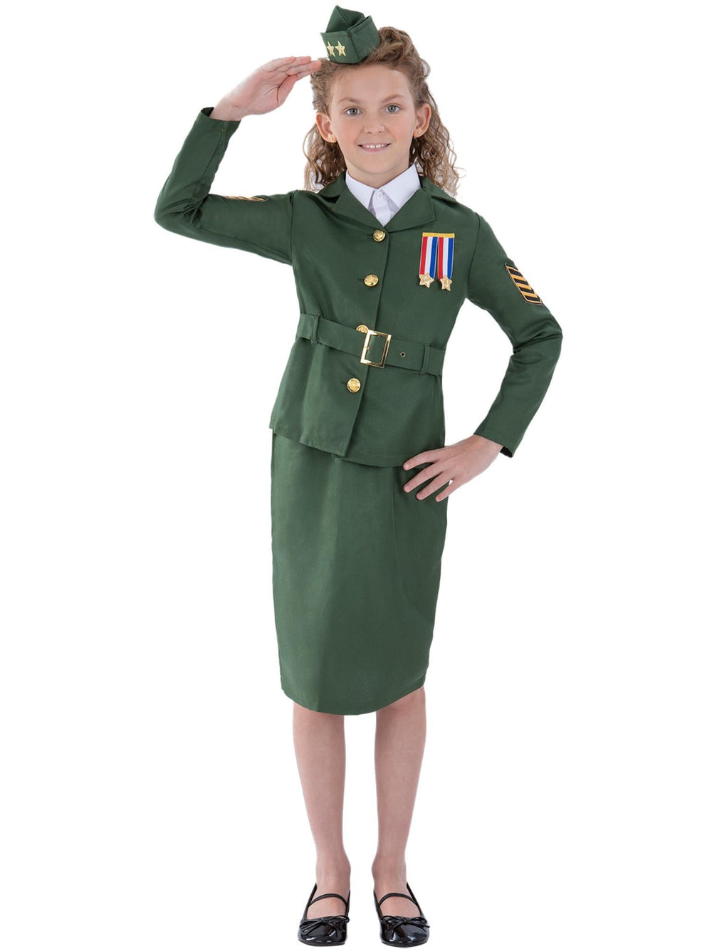 WW2 ARMY GIRL COSTUME, CHILD - Little Shop of Horrors Costumery & Pop-Culture Emporium - 16 Bennetts Rd Mornington Melbourne - Melbourne's Most Iconic Costume Shop