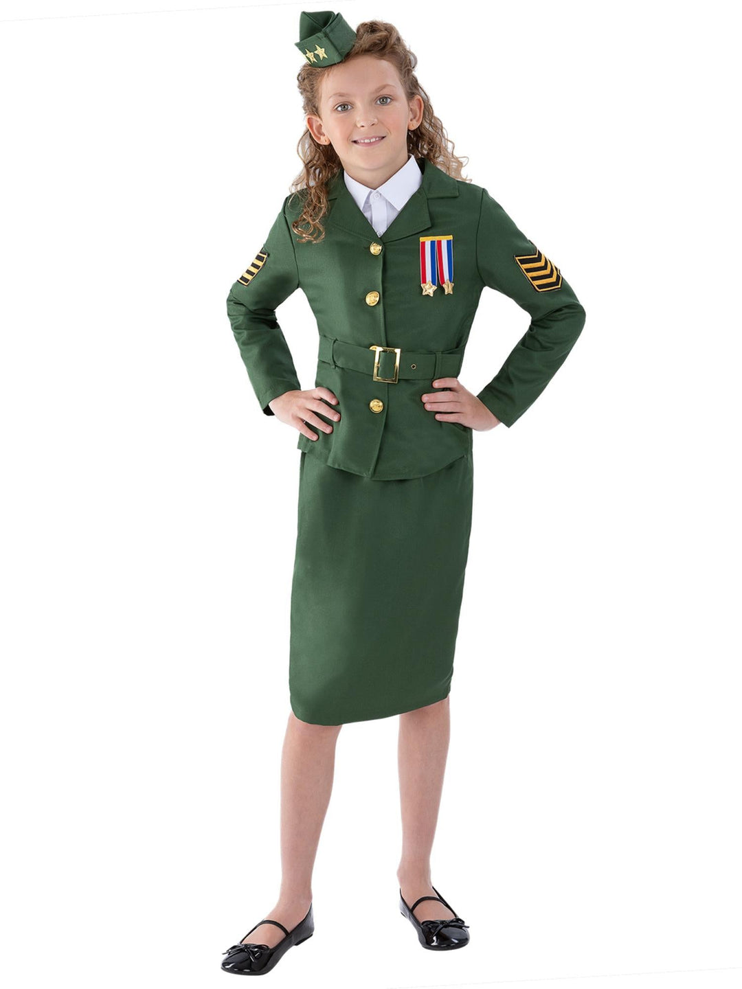 WW2 ARMY GIRL COSTUME, CHILD - Little Shop of Horrors Costumery & Pop-Culture Emporium - 16 Bennetts Rd Mornington Melbourne - Melbourne's Most Iconic Costume Shop