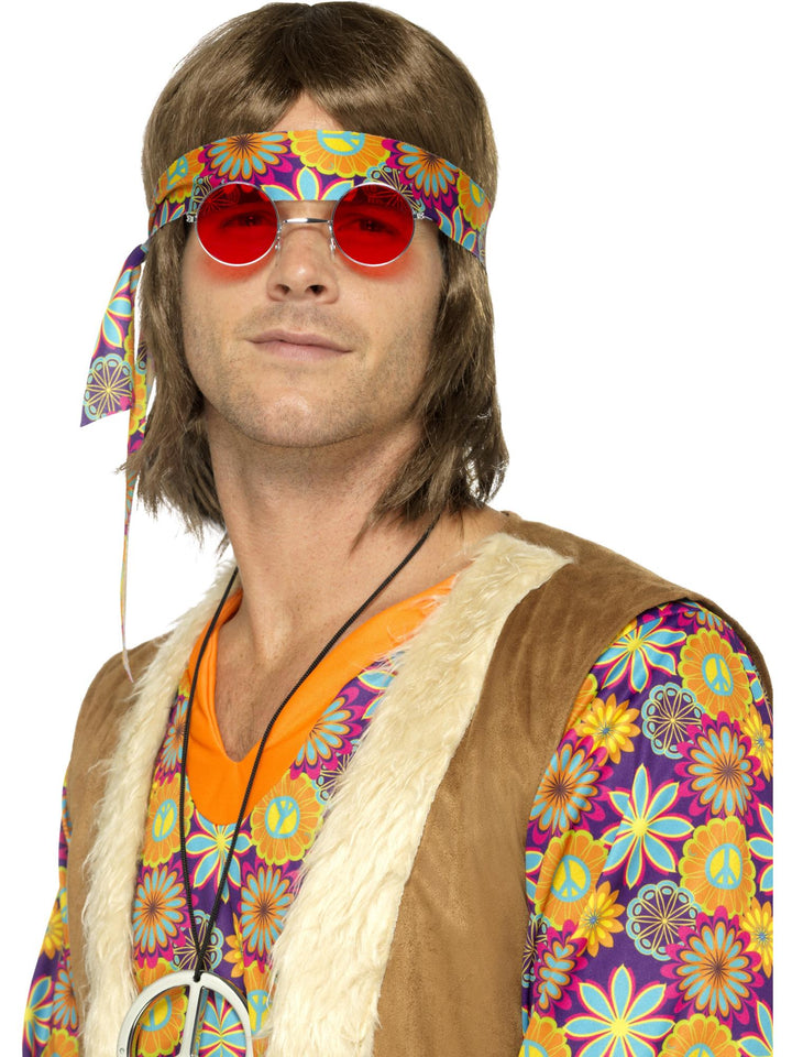 HIPPIE SPECS, RED, ADULT - Little Shop of Horrors Costumery & Pop-Culture Emporium - 16 Bennetts Rd Mornington Melbourne - Melbourne's Most Iconic Costume Shop