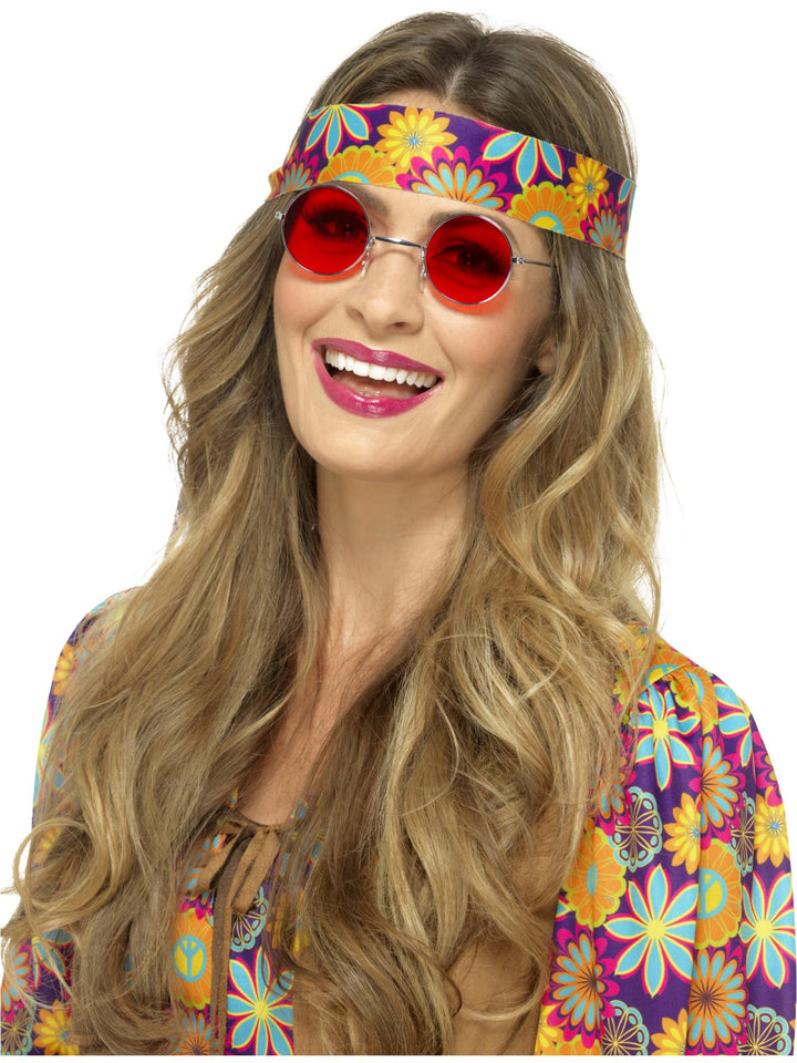 HIPPIE SPECS, RED, ADULT - Little Shop of Horrors Costumery & Pop-Culture Emporium - 16 Bennetts Rd Mornington Melbourne - Melbourne's Most Iconic Costume Shop