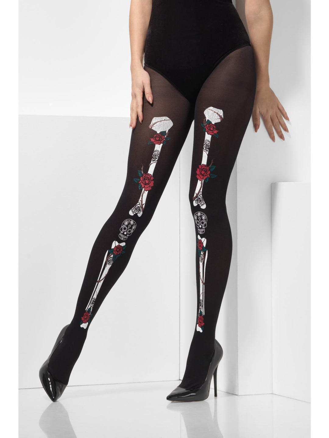 DAY OF THE DEAD TIGHTS, ADULT - Little Shop of Horrors Costumery & Pop-Culture Emporium - 16 Bennetts Rd Mornington Melbourne - Melbourne's Most Iconic Costume Shop