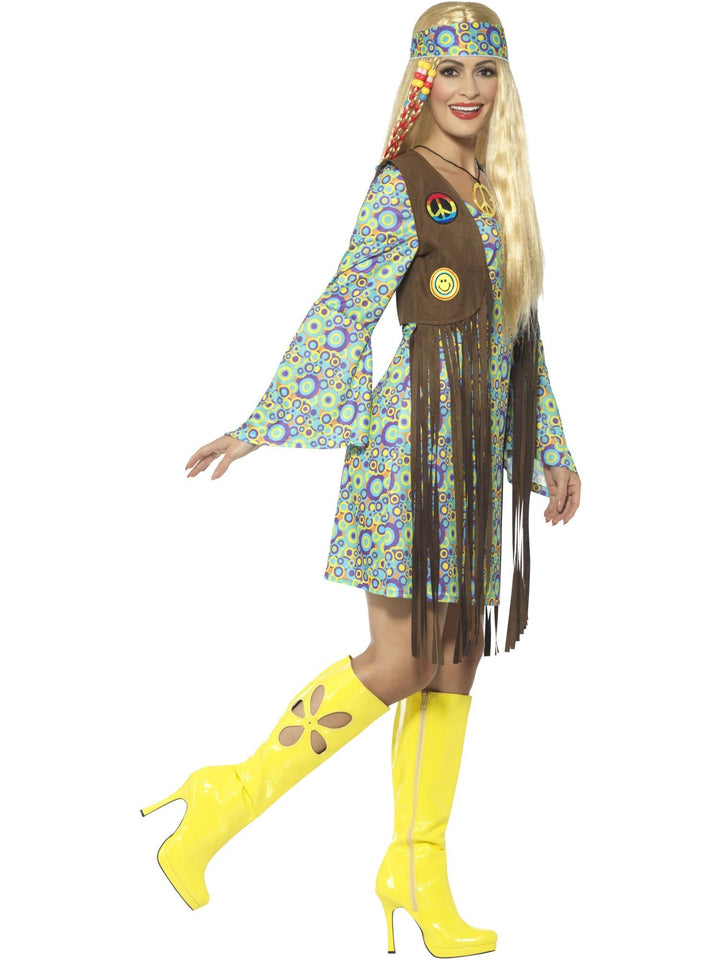 60S HIPPIE CHICK COSTUME, ADULT - Little Shop of Horrors Costumery & Pop-Culture Emporium - 16 Bennetts Rd Mornington Melbourne - Melbourne's Most Iconic Costume Shop