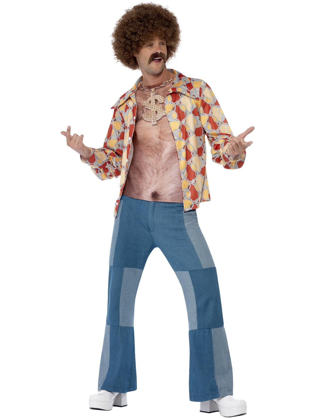 70S HAIRY CHEST TOP, ADULT - Little Shop of Horrors Costumery & Pop-Culture Emporium - 16 Bennetts Rd Mornington Melbourne - Melbourne's Most Iconic Costume Shop