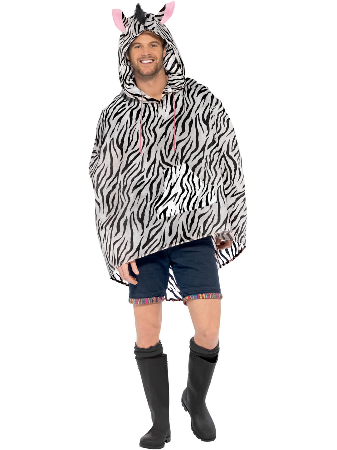 ZEBRA PARTY PONCHO, ADULT - Little Shop of Horrors Costumery & Pop-Culture Emporium - 16 Bennetts Rd Mornington Melbourne - Melbourne's Most Iconic Costume Shop