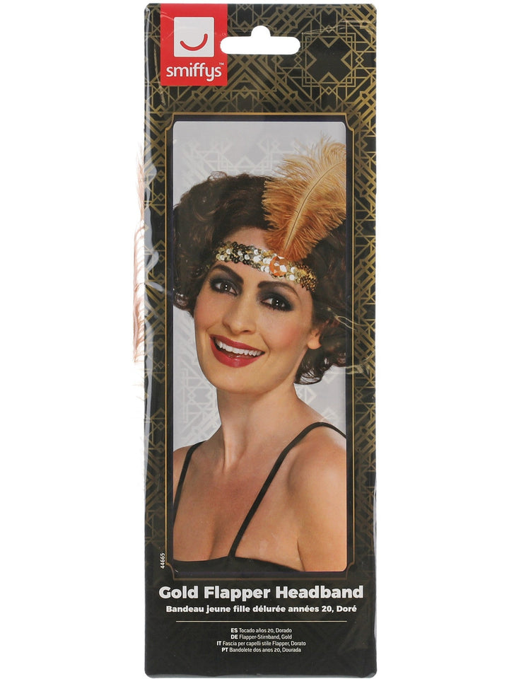 FLAPPER GOLD HEADBAND, ADULT - Little Shop of Horrors Costumery & Pop-Culture Emporium - 16 Bennetts Rd Mornington Melbourne - Melbourne's Most Iconic Costume Shop