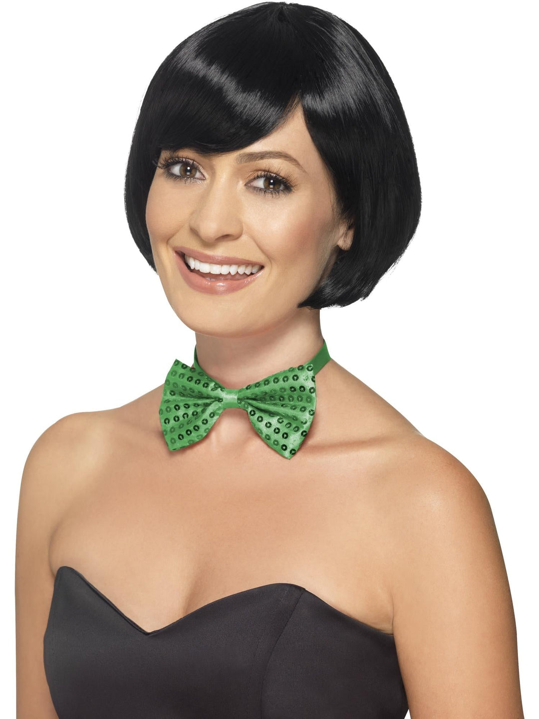 BOW TIE GREEN SEQUIN, ADULT - Little Shop of Horrors Costumery & Pop-Culture Emporium - 16 Bennetts Rd Mornington Melbourne - Melbourne's Most Iconic Costume Shop