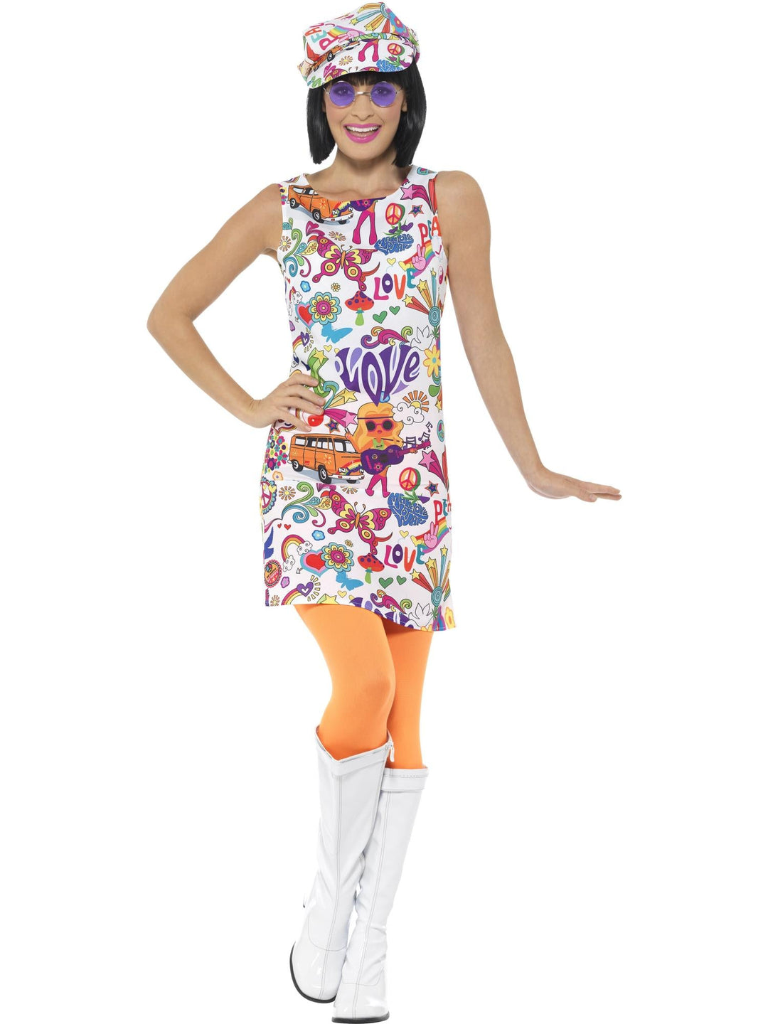 60S GROOVY CHICK COSTUME, ADULT - Little Shop of Horrors Costumery & Pop-Culture Emporium - 16 Bennetts Rd Mornington Melbourne - Melbourne's Most Iconic Costume Shop